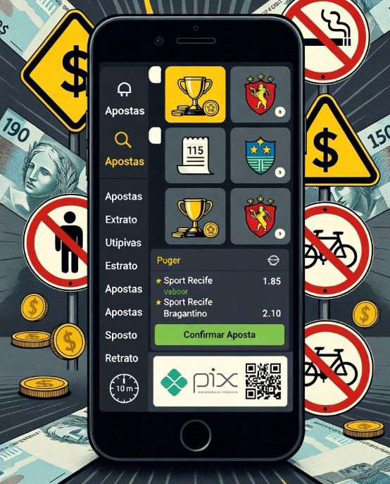 betting app with PIX payment icons and Brazilian currency symbols